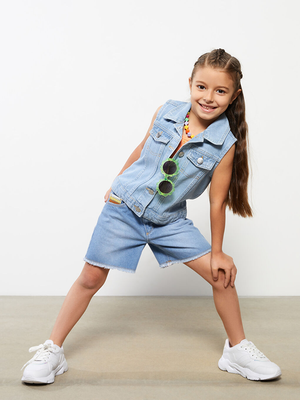 Embroidery Detailed Girl's Jean Shorts -S2HB62Z4-H45