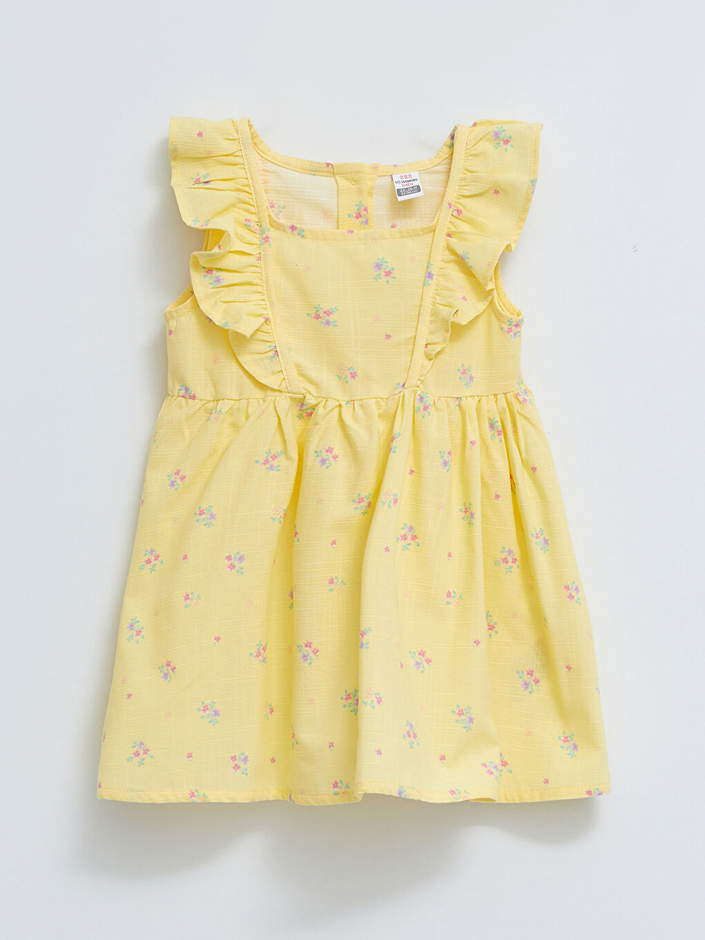 Robe Bébé Fille Imprimée en Coton à Col Carré