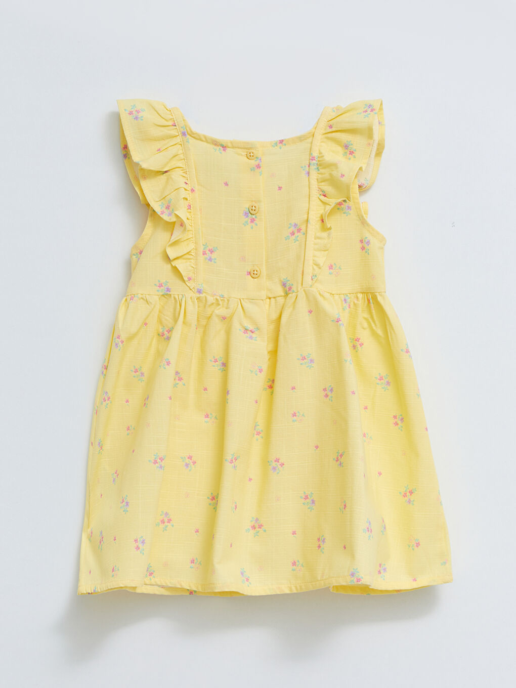 Robe Bébé Fille Imprimée en Coton à Col Carré-1