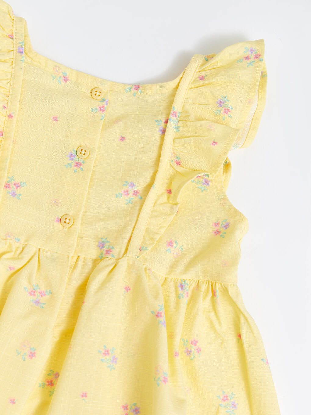 Robe Bébé Fille Imprimée en Coton à Col Carré-2