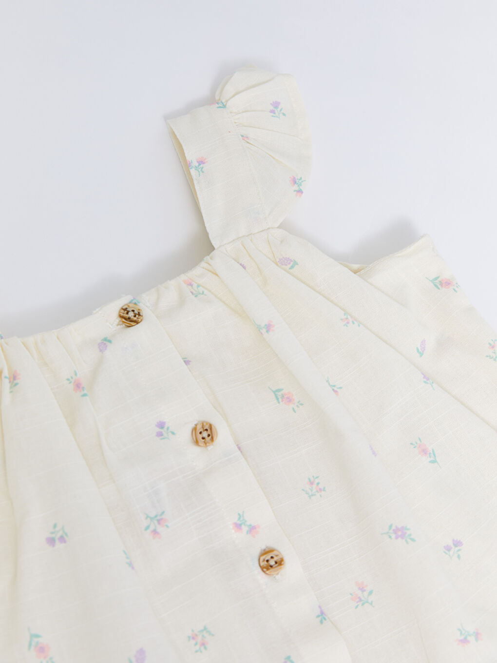 Square Collar Strappy Printed Baby Girls' Blouse-1