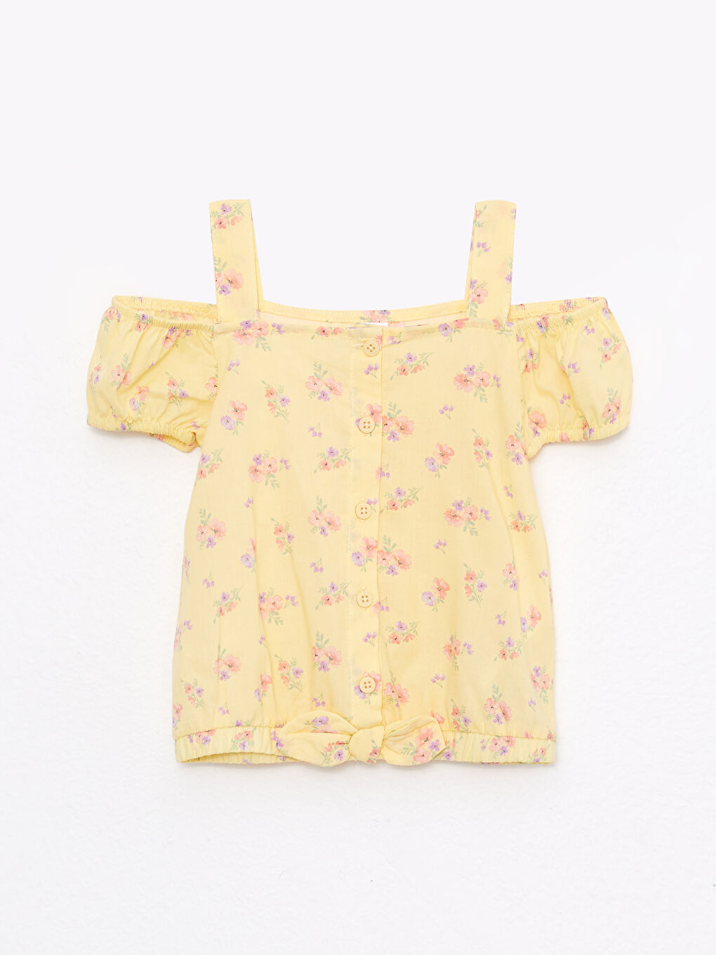 LC Waikiki Košulja za bebe devojčice sa širokim izrezom, kratkim rukavima, štampana, od pamuka -S2HB80Z1-LU9