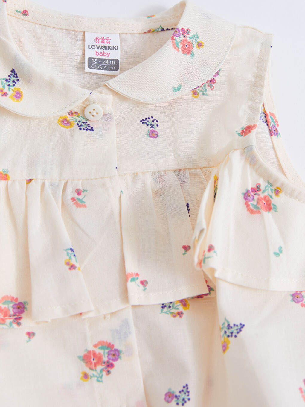 Bebe Collar Printed Cotton Baby Girl Shirt-2