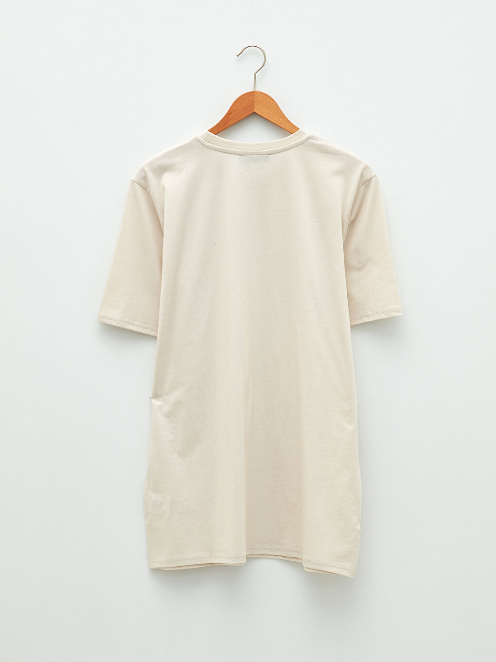 Crew Neck Plain Short Sleeve Women's Tunic-5