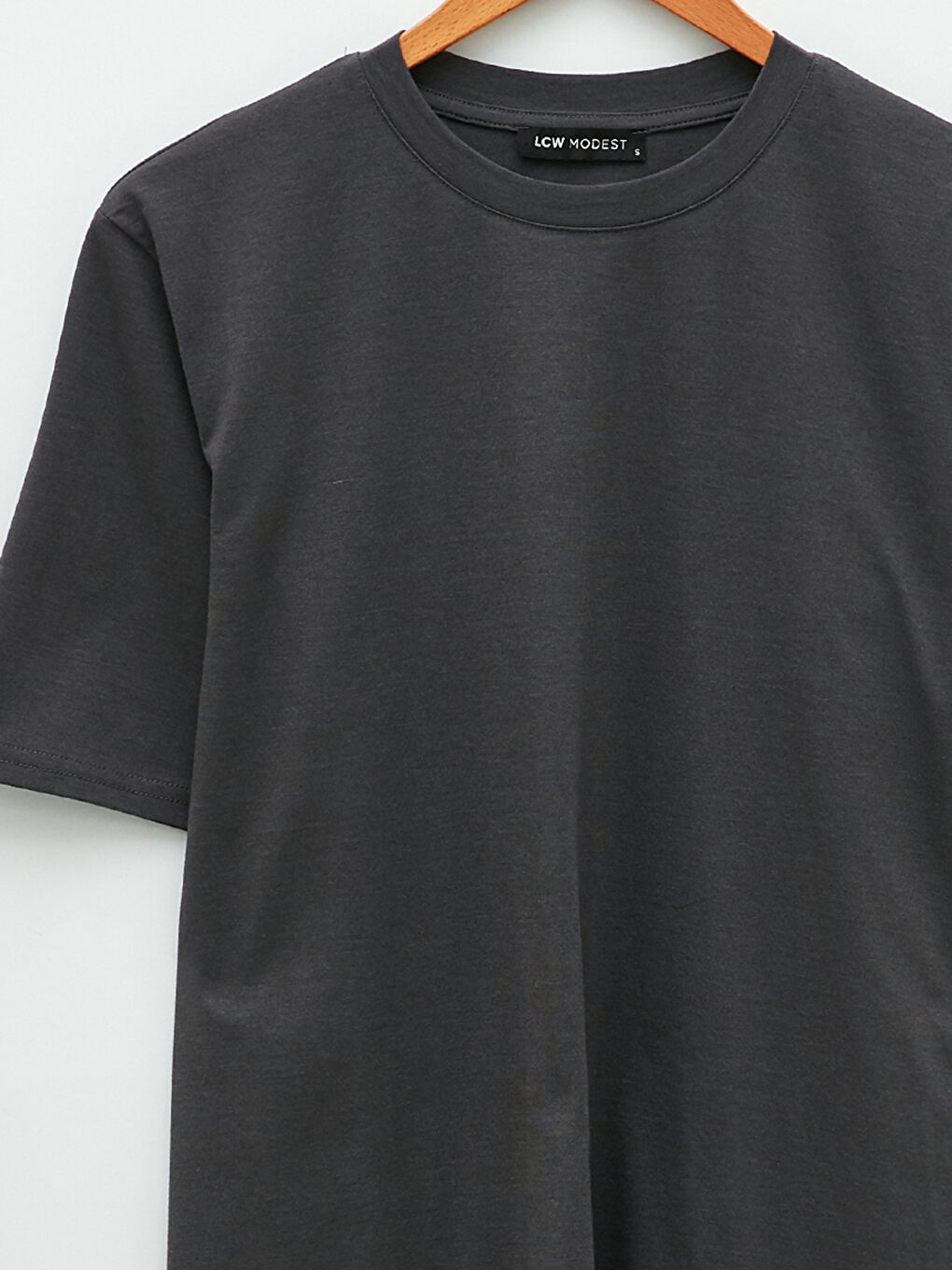 Crew Neck Plain Short Sleeve Women's Tunic-7