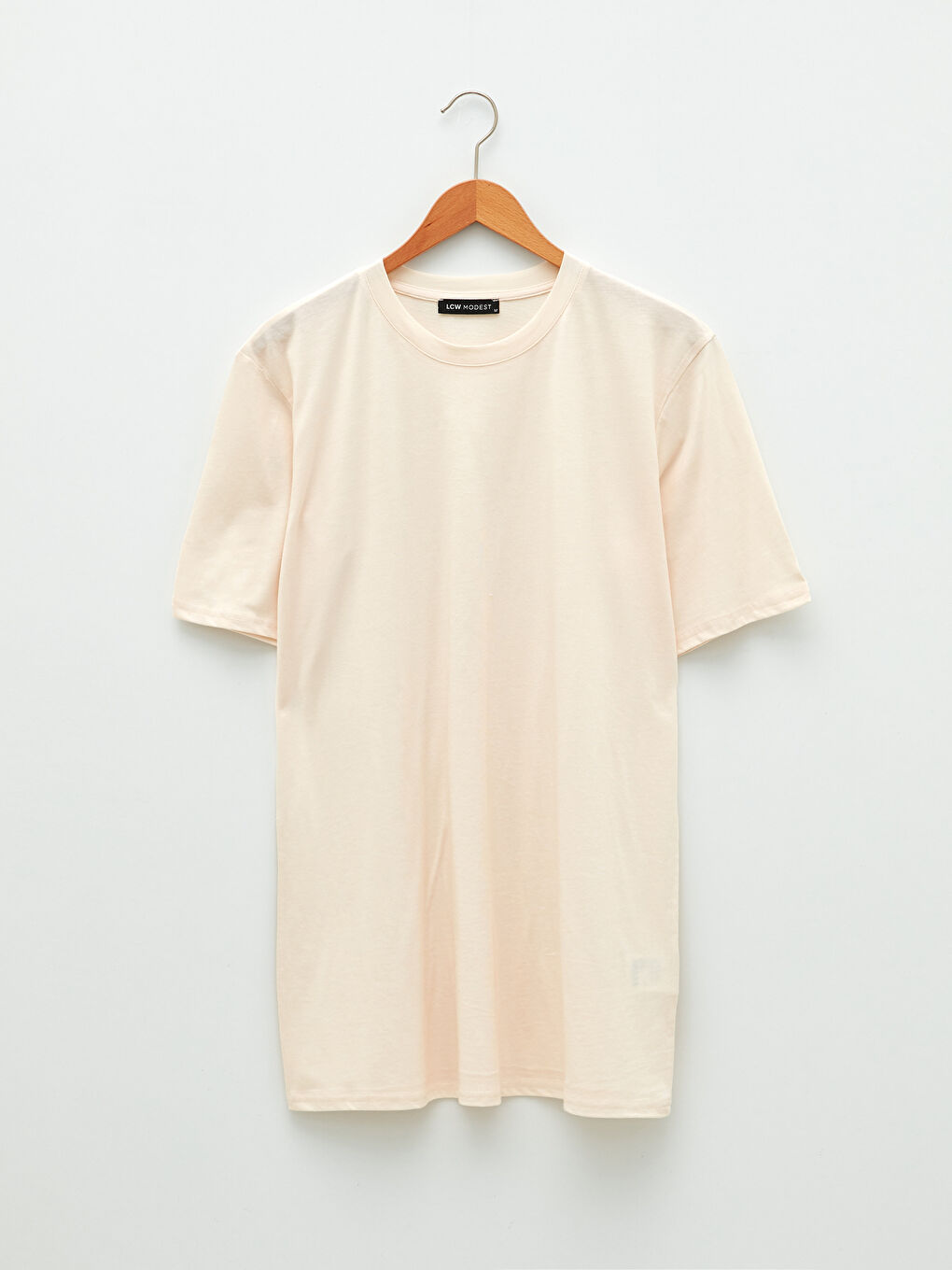 Crew Neck Plain Short Sleeve Women's Tunic-5