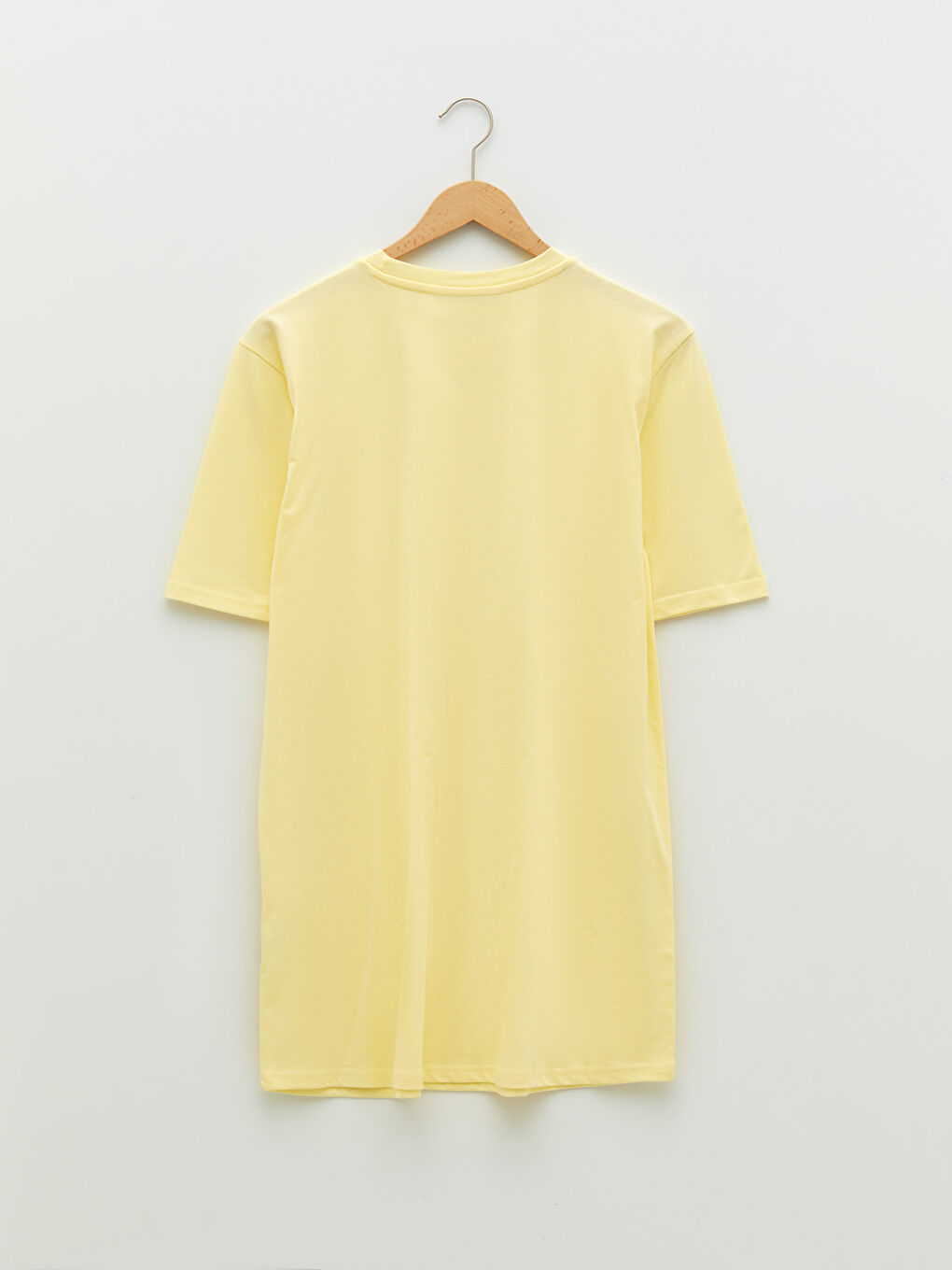 Crew Neck Plain Short Sleeve Women's Tunic-6