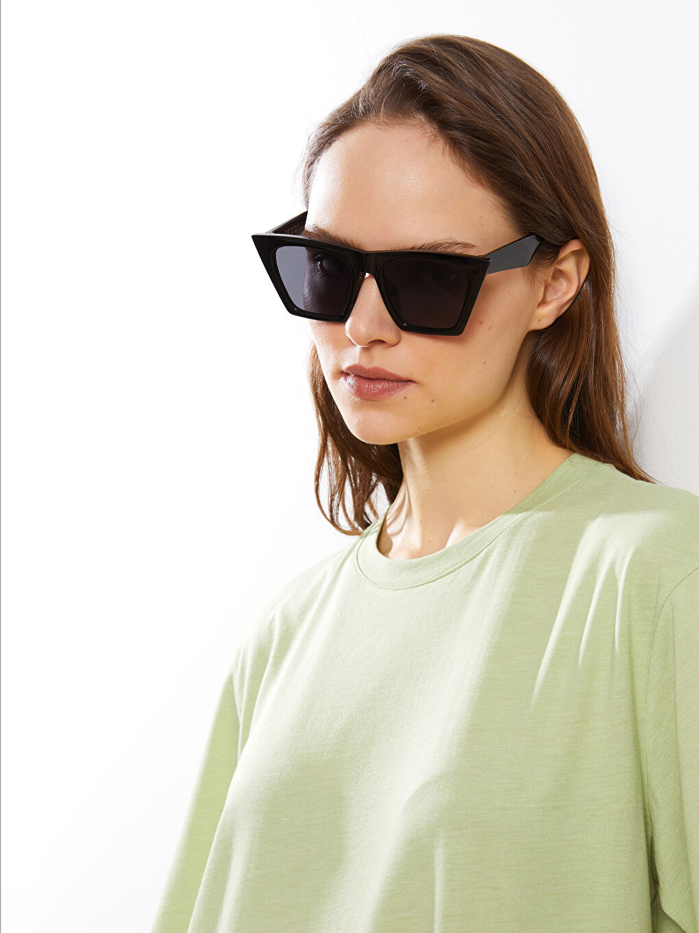 تونيك سادة بياقة دائرية وأكمام قصيرة للسيدات-3