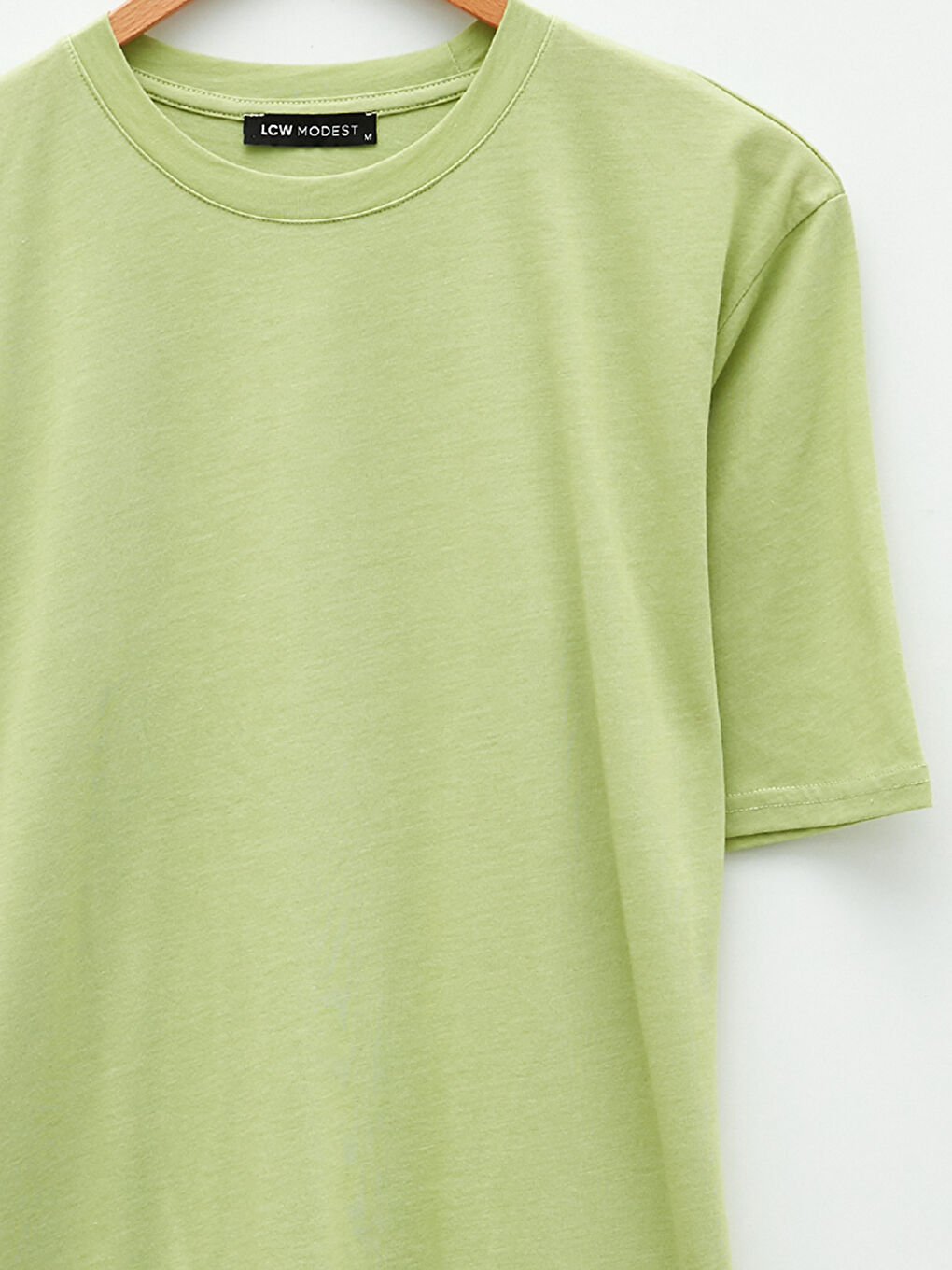 تونيك سادة بياقة دائرية وأكمام قصيرة للسيدات-7