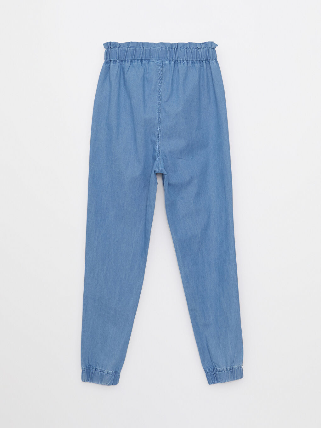 Basic Cotton Girls' Jeans With Elastic Waist-1