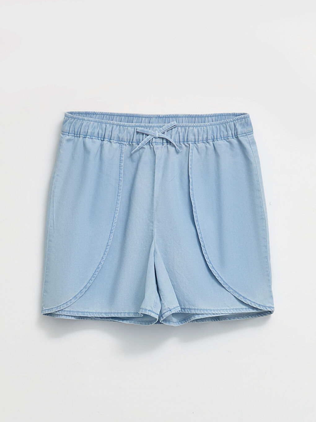 Jupe-culotte en jean basique à taille élastique pour fille