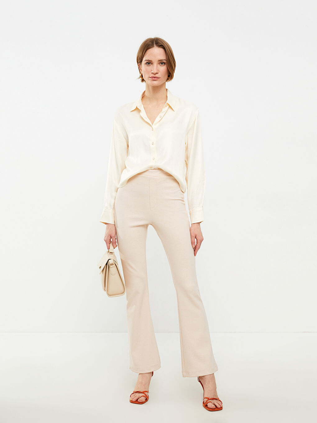 Women's Elasticated Waist Plain Sweatpants-1