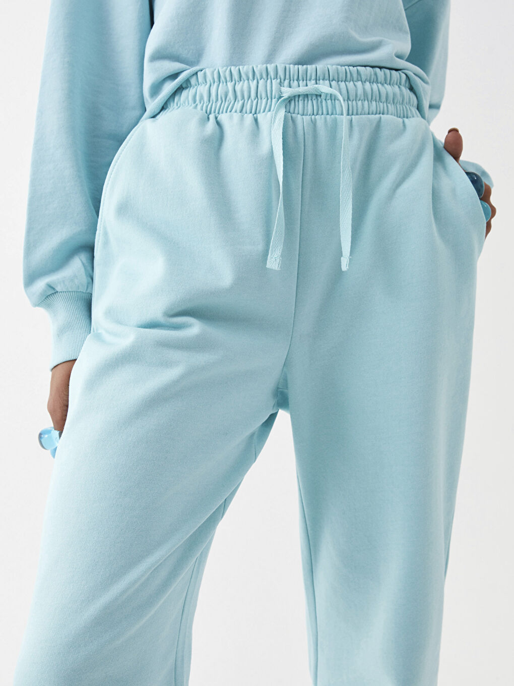 Elastic Waist Regular Pocket Detailed Women's Jogger Sweatpants-6