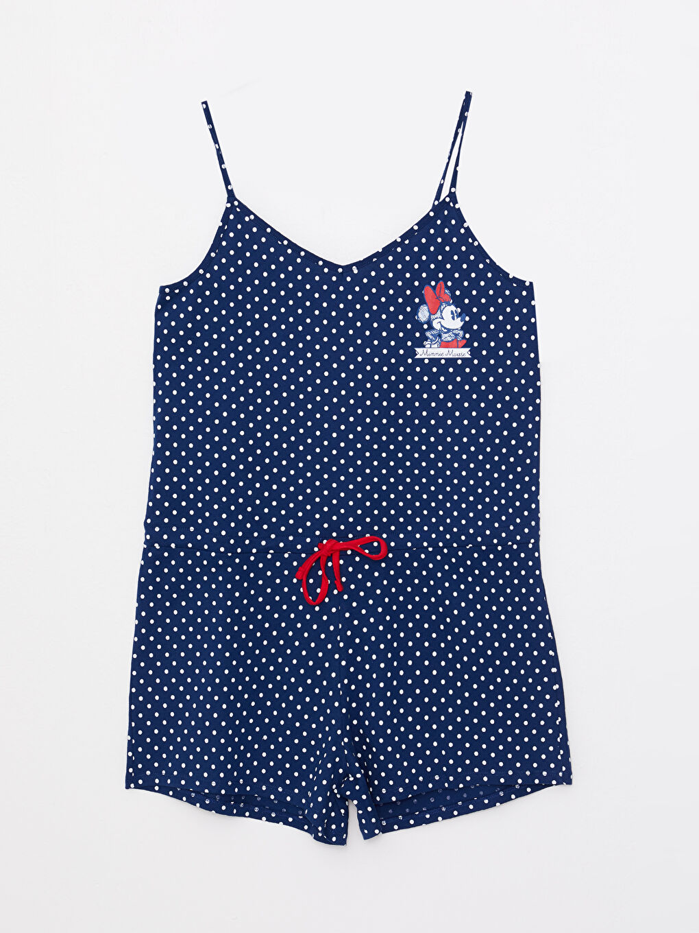 LCW DREAM Heart Collar Minnie Mouse Printed Strap Cotton Women's Jumpsuit -S2HC27Z8-LSJ