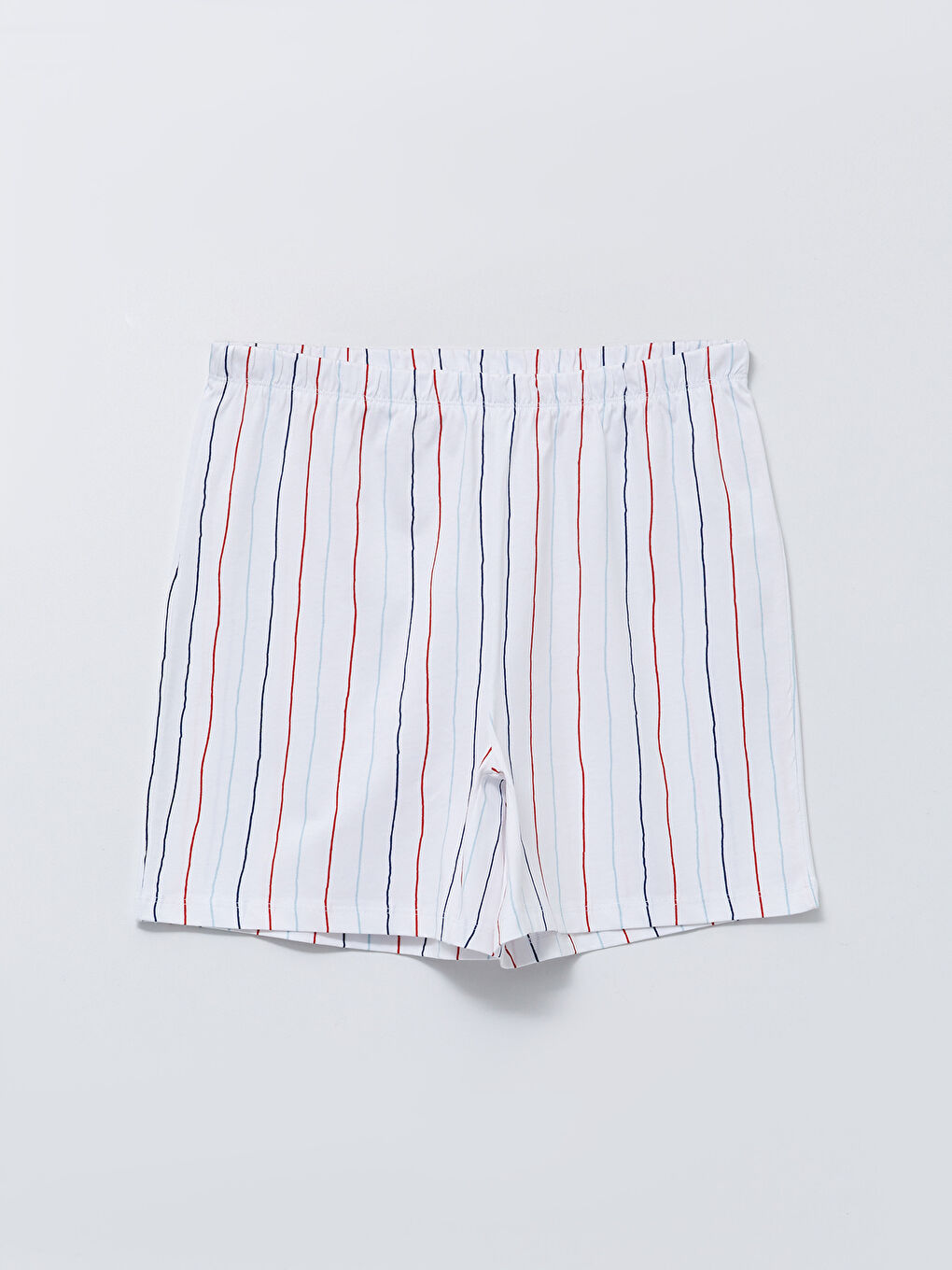 Ekru Bisiklet Yaka Baskılı Kısa Kollu Kadın Pijama Takımı-7