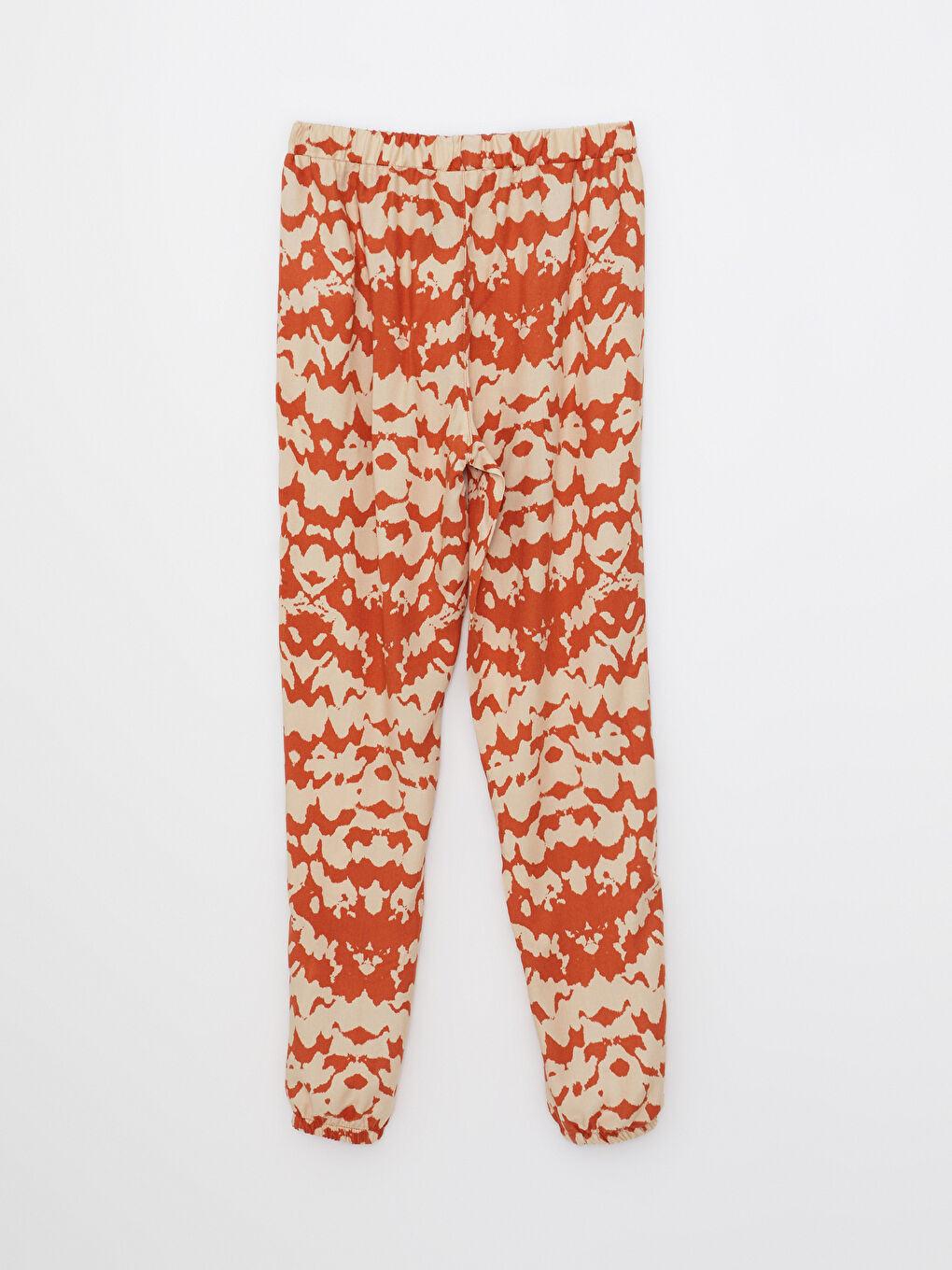 Elastic Waist Patterned Viscose Girl Trousers-1