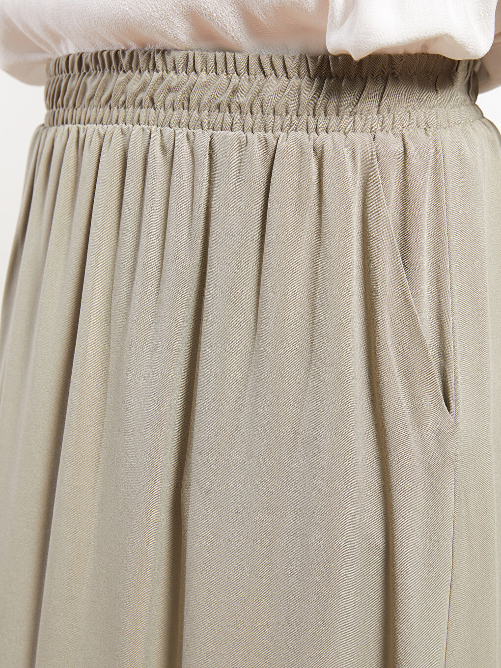 Jupe Droite Ligne A Taille Élastiquée en Viscose pour Femmes-4
