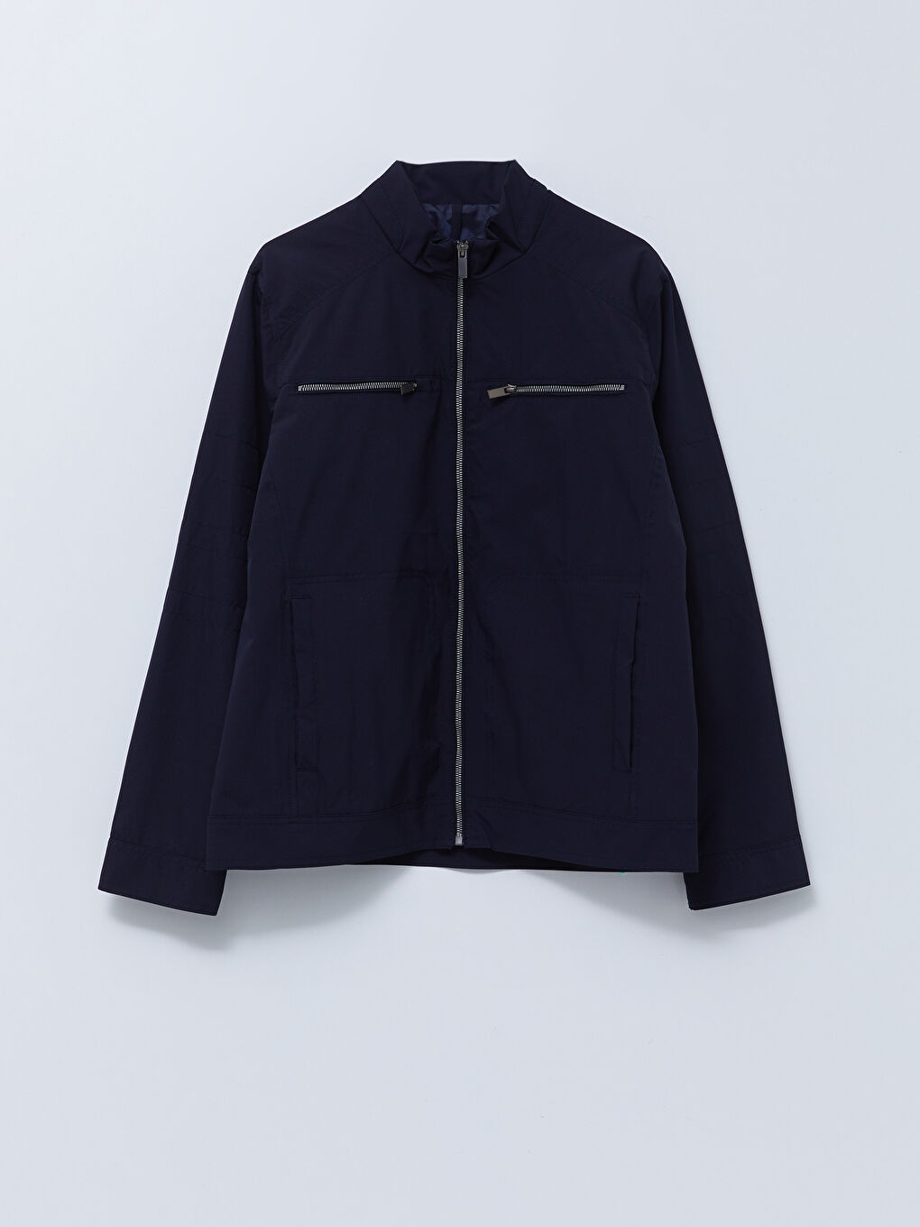 Lacivert Standart Kalıp Dik Yaka Erkek Mont-6