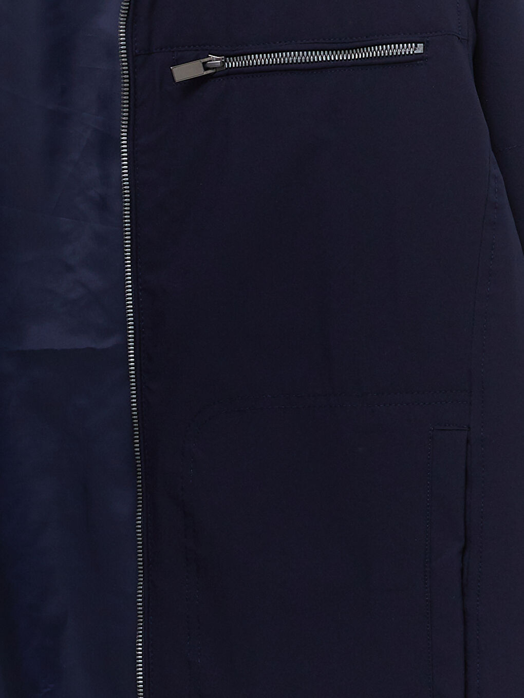 Lacivert Standart Kalıp Dik Yaka Erkek Mont-8