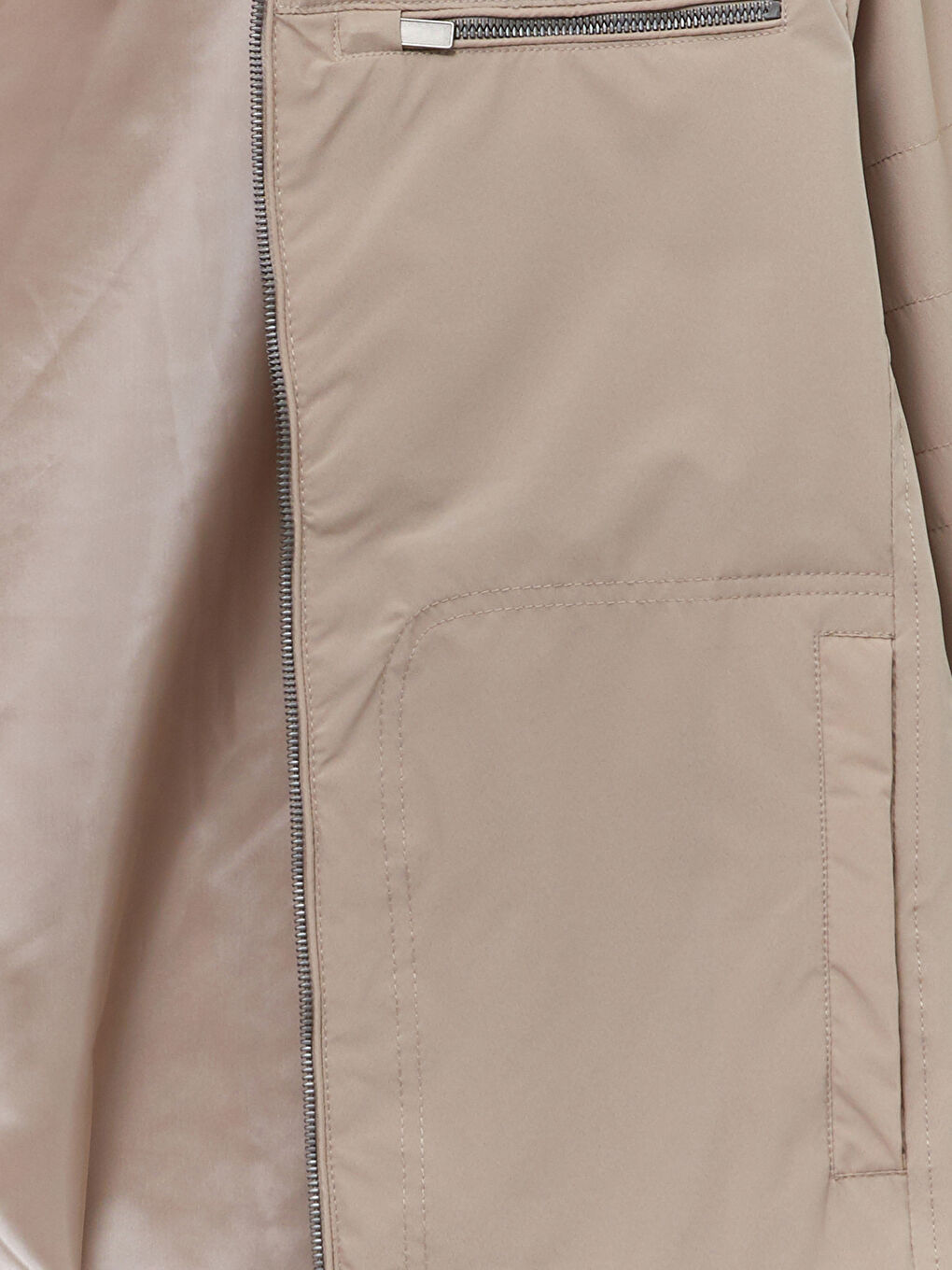 Bej Standart Kalıp Dik Yaka Erkek Mont-7