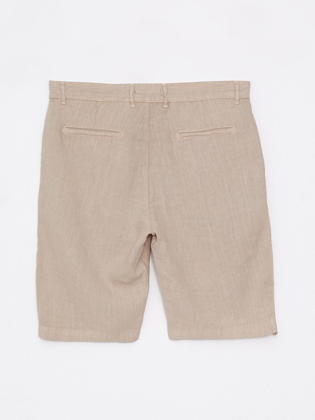 Bej Standart Kalıp Gabardin Erkek Şort-6