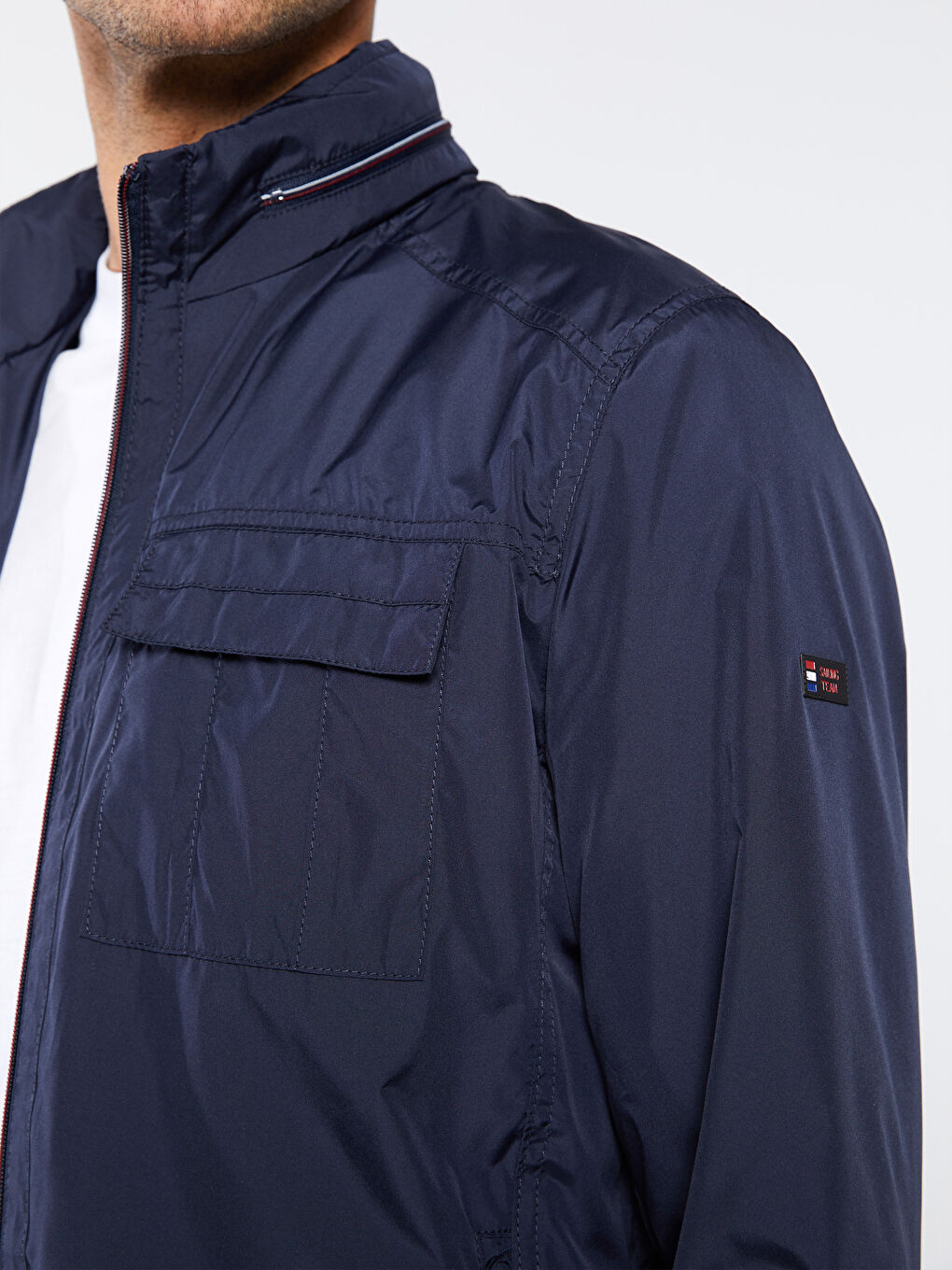 Lacivert Standart Kalıp Dik Yaka Erkek Mont-2