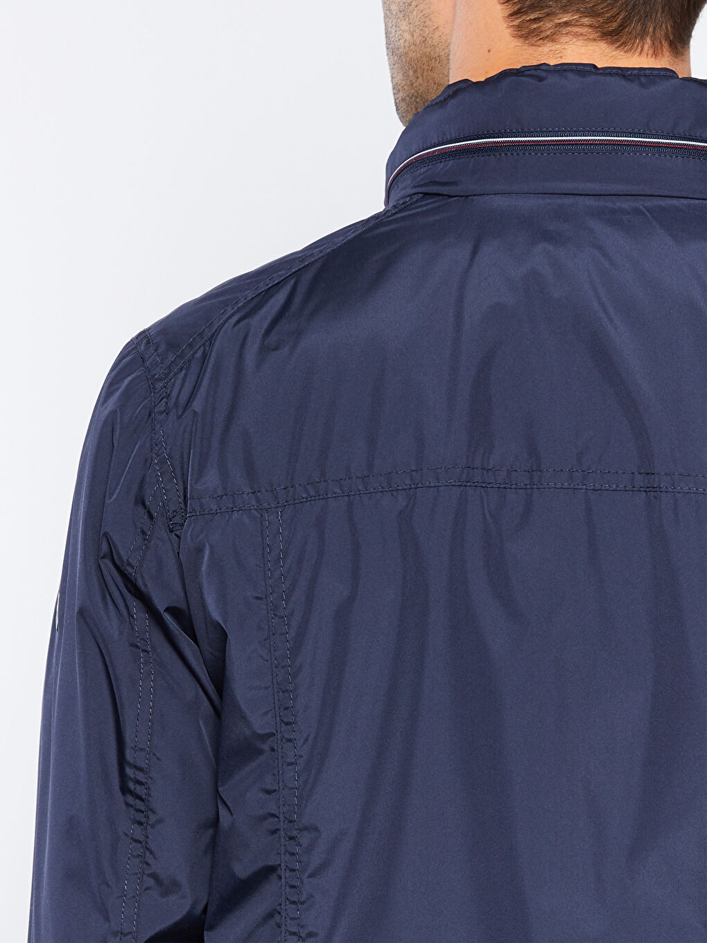 Lacivert Standart Kalıp Dik Yaka Erkek Mont-3