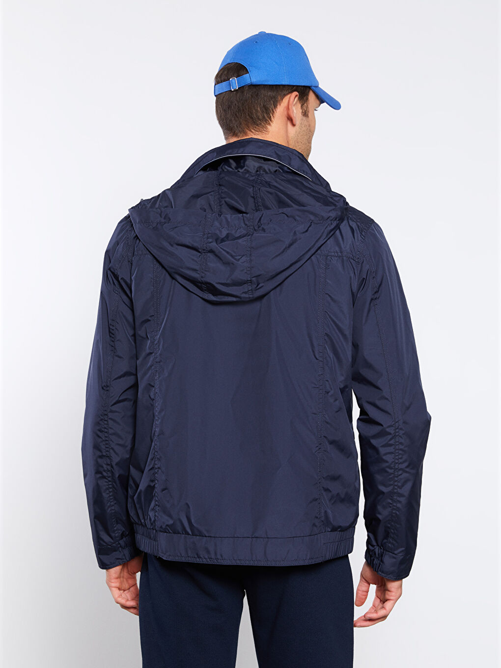 Lacivert Standart Kalıp Dik Yaka Erkek Mont-4