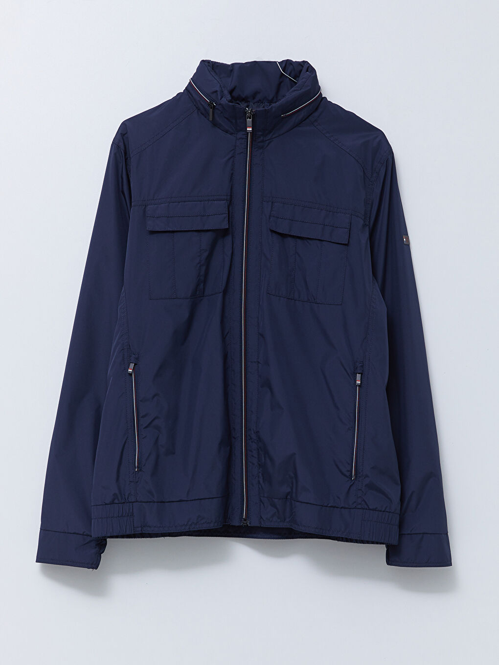 Lacivert Standart Kalıp Dik Yaka Erkek Mont-5