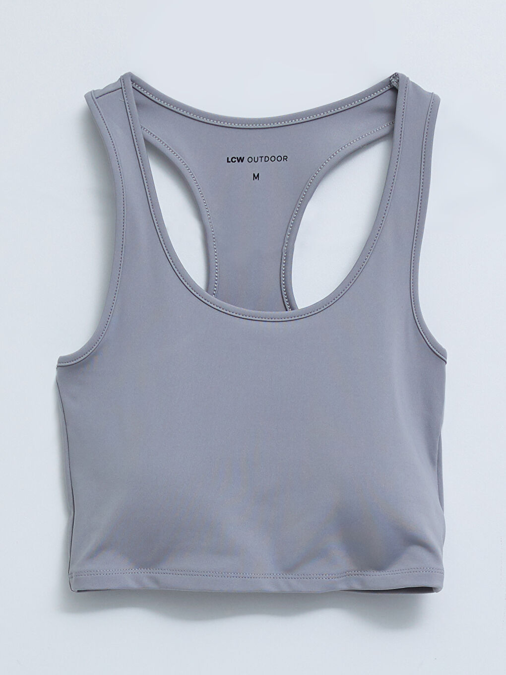 Gri U Yaka Baskılı Kadın Outdoor Atlet-5