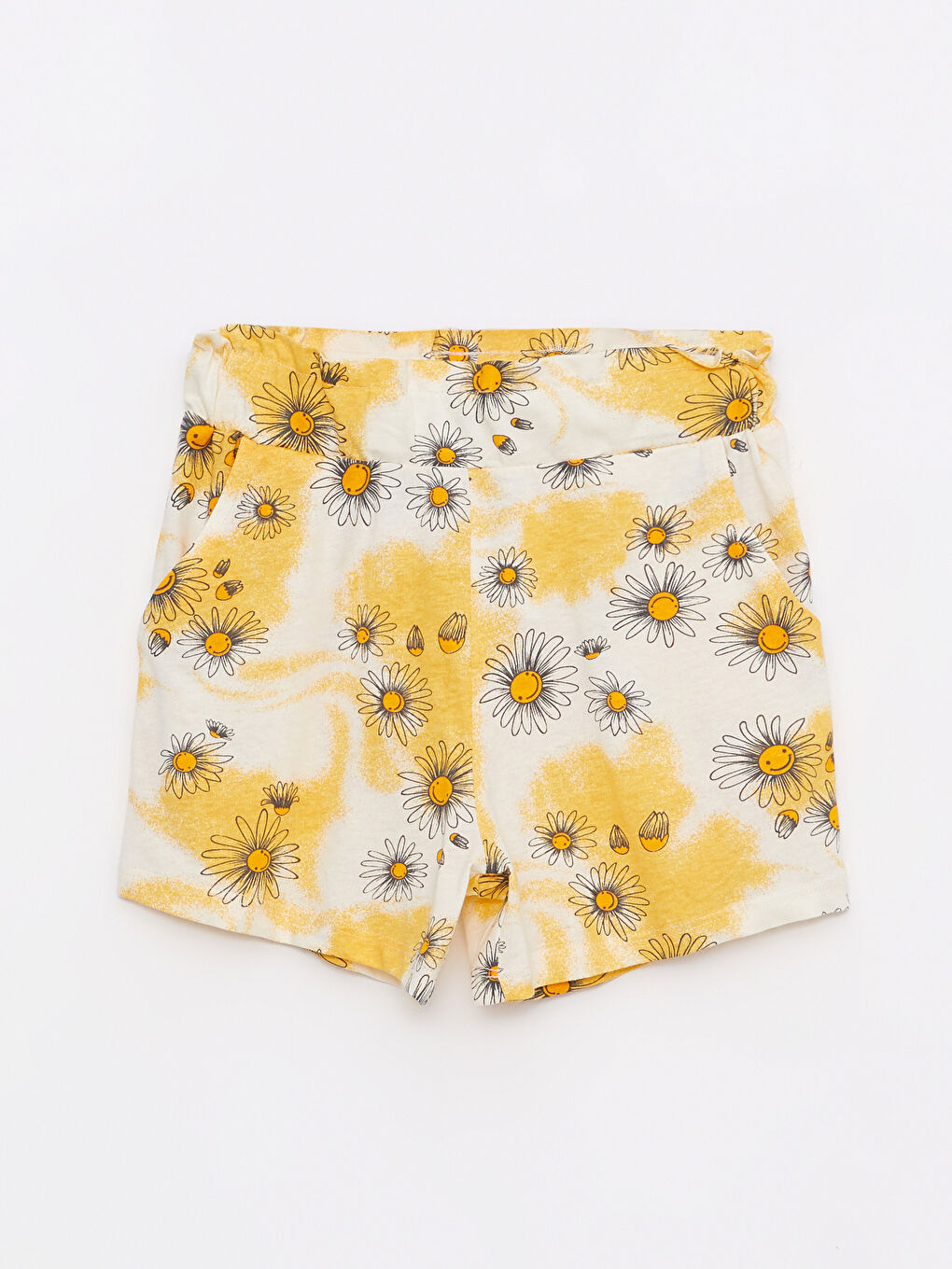 Girls' Patterned Shorts with Elastic Waist
