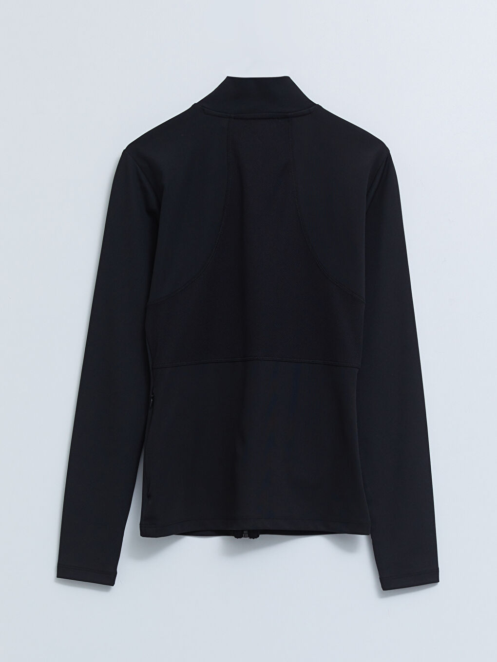 Siyah Dik Yaka Düz Uzun Kollu Kadın Outdoor Hırka-6