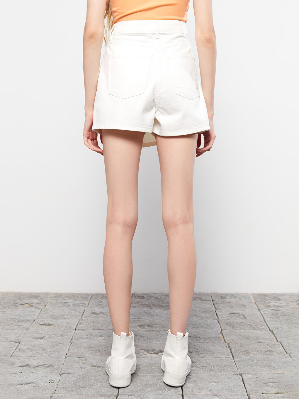 Fustă-pantalon Blugi cu Talie Înaltă, Croială Standard, Dreaptă pentru Femei-5