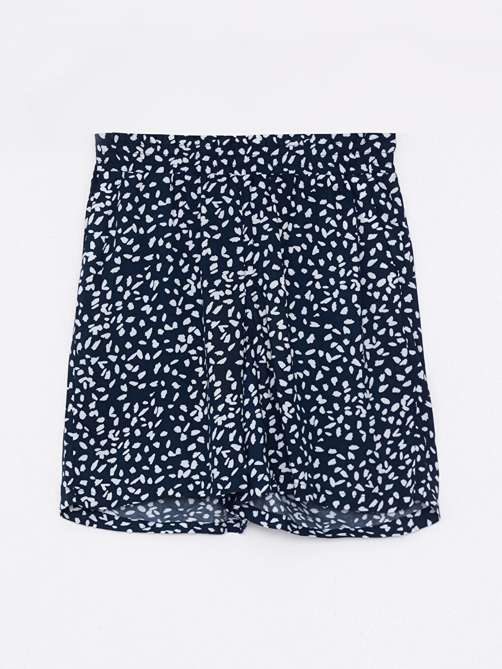 Elastic Waist Comfortable Pattern Patterned Pocket Detailed Viscose Women's Shorts -S2HD27Z8-LSJ