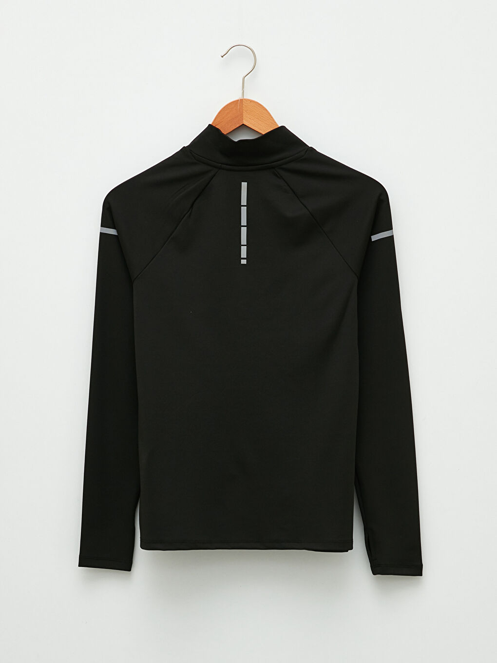 Siyah Dik Yaka Baskılı Uzun Kollu Kadın Outdoor Tişört-6