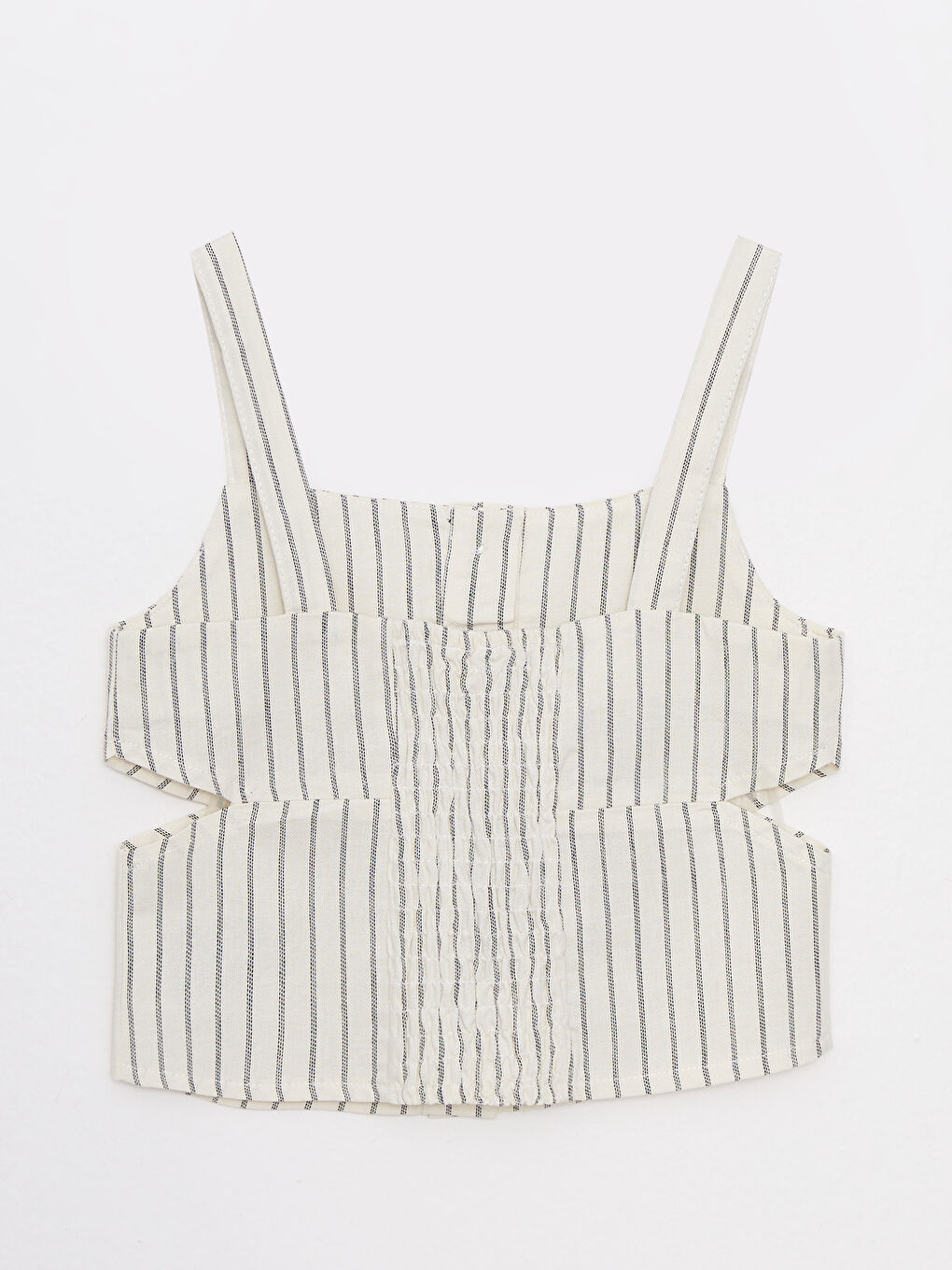 Square Neckline Striped Strapped Girls' Blouse-1