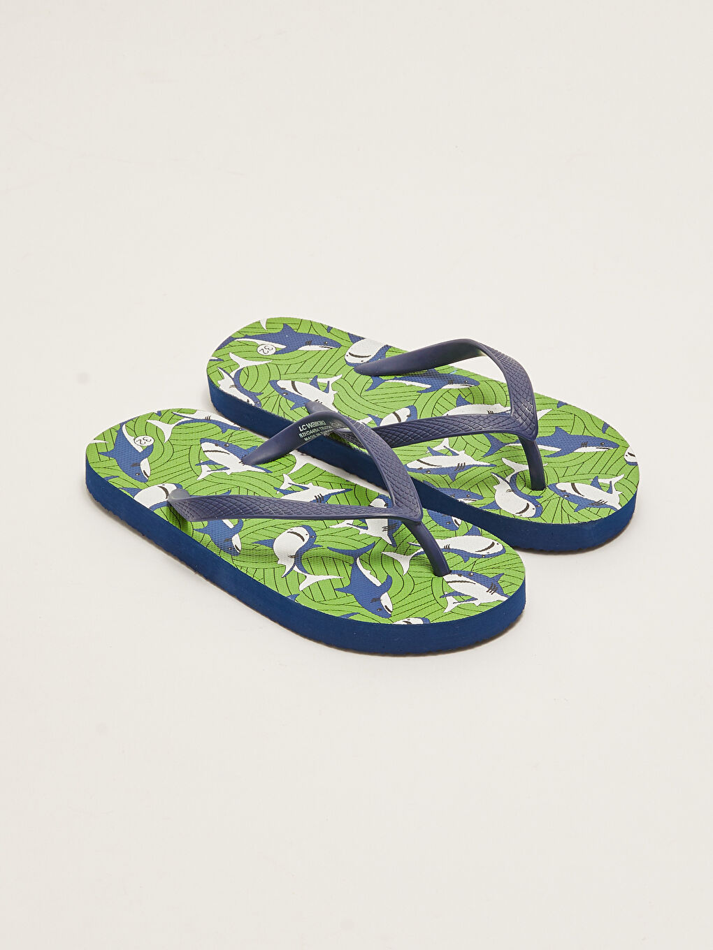 Yeşil Baskılı Parmak Arası Erkek Çocuk Plaj Terliği