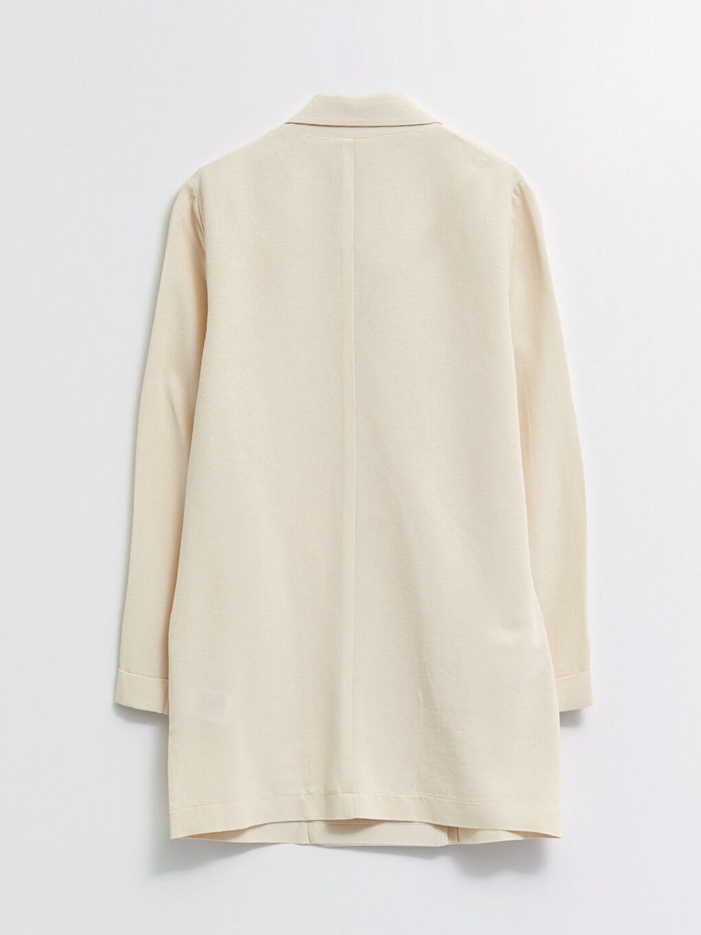LC Waikiki Front Button Closure Straight Long Sleeve Linen Women's Blazer Jacket -S2HD52Z8-FWM