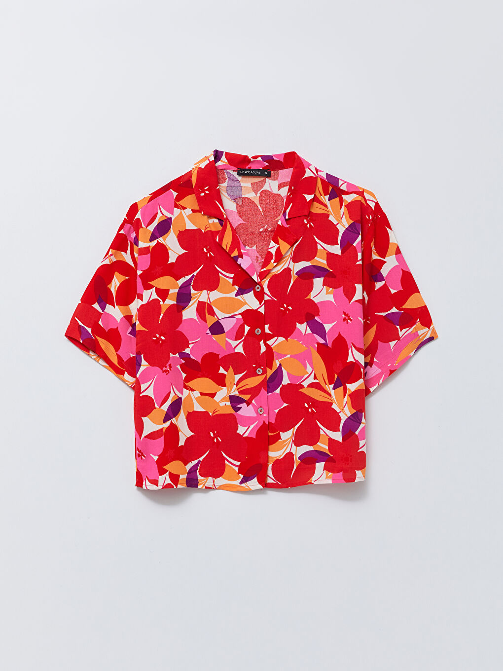 Chemise pour Femmes à Fermeture Boutonnée sur le Devant Imprimée à Manches Courtes en Viscose-5
