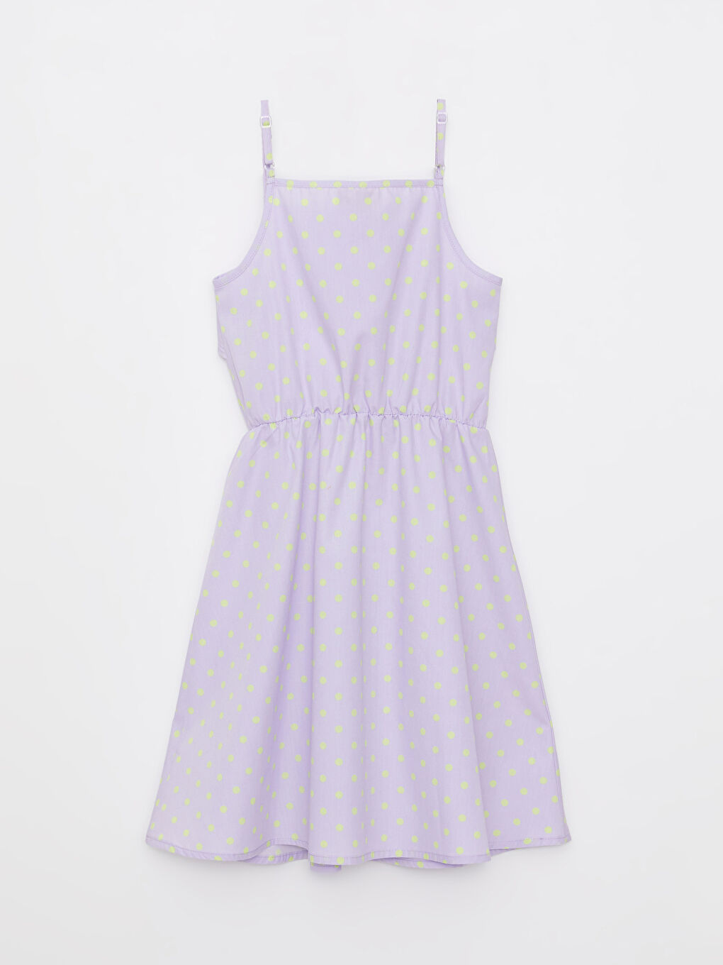 Square Collar Polka Dot Strap Poplin Girl Child Dress and Headband-2