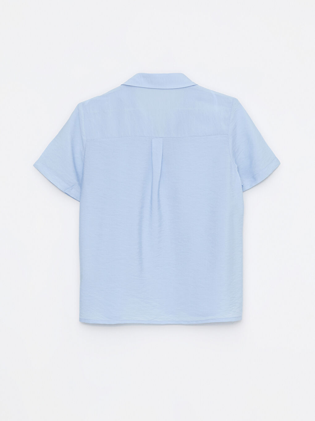 LCWAIKIKI Classic Shirt Collar Plain Short Sleeve Crepe Fabric Women's Blouse -S2HE03Z8-G9Q
