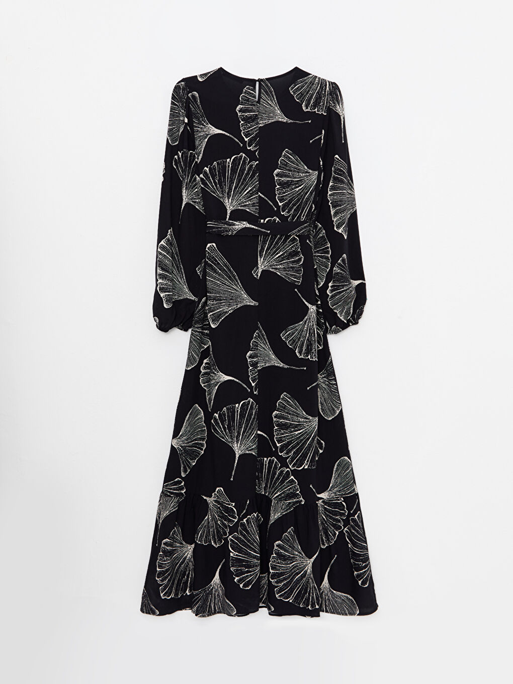 Crew Neck Floral A-Line Viscose Women's Dress-6