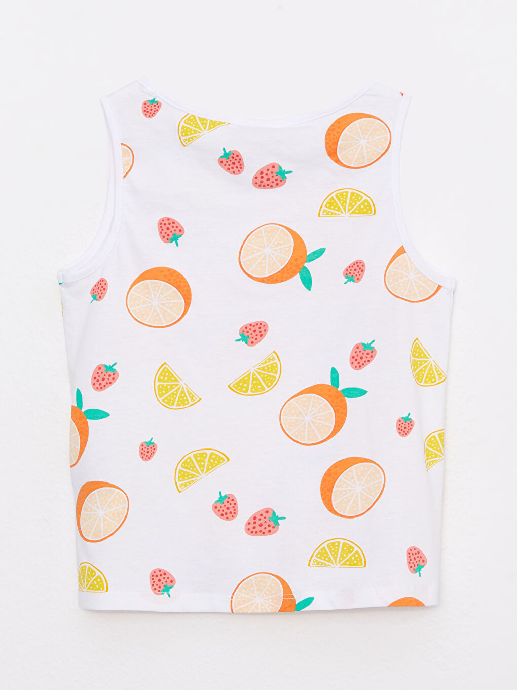 Майка для девочки с круглым вырезом из хлопка с принтом-1