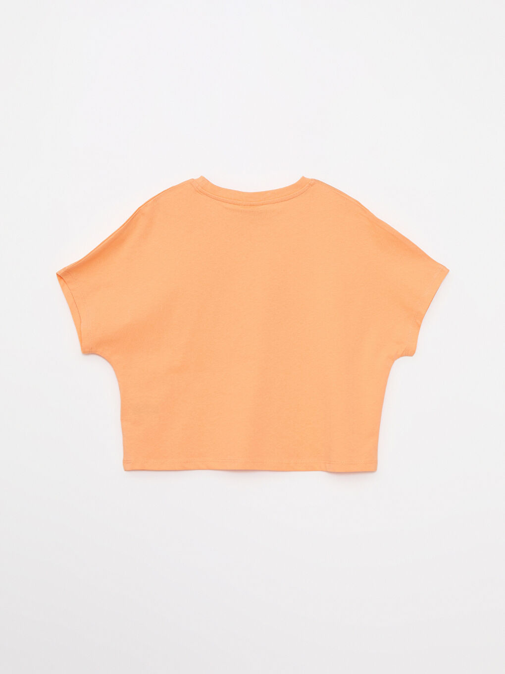 Crew Neck Printed Short Sleeve Cotton Girl T-shirt-1