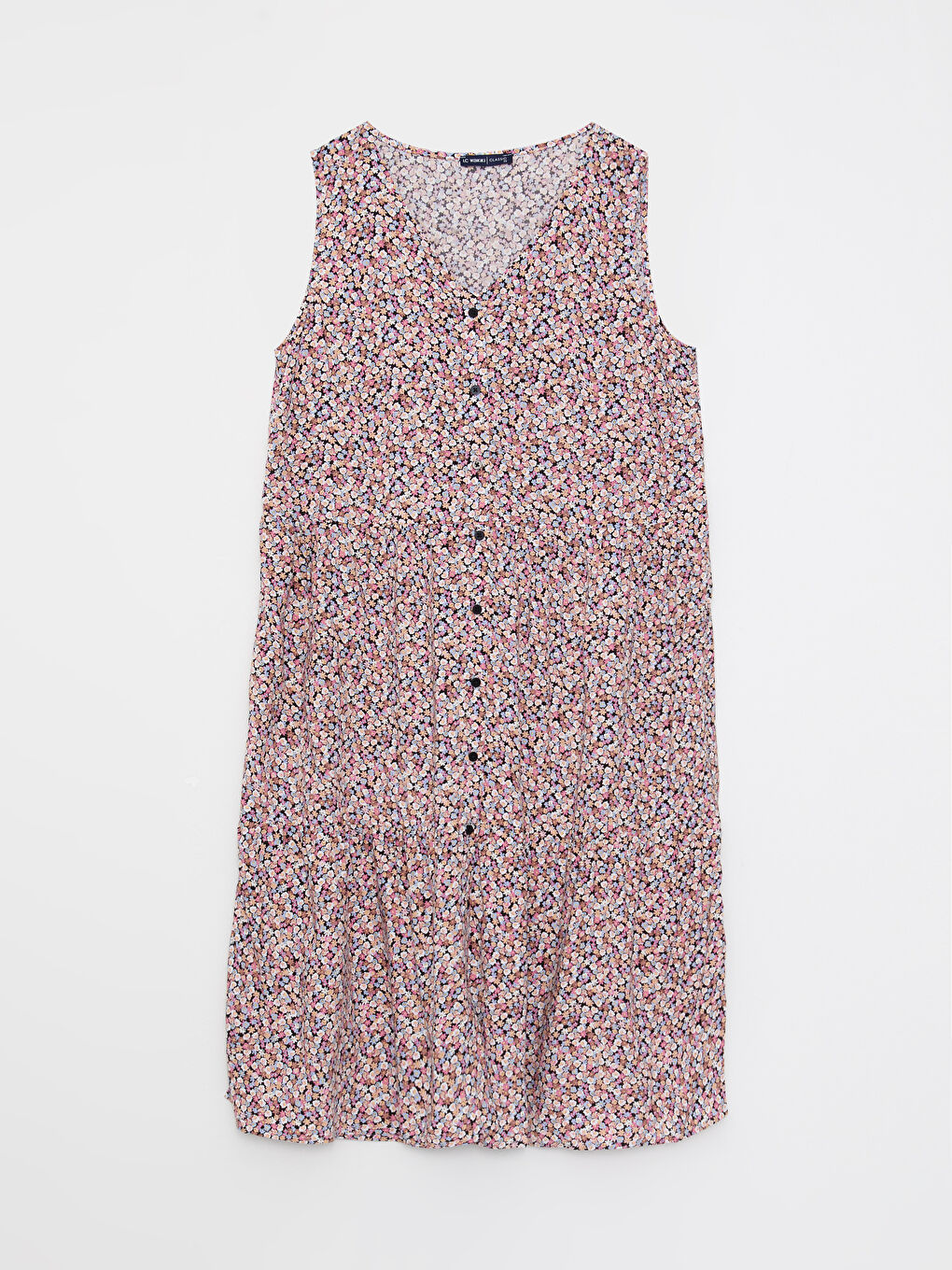 LCWAIKIKI Classic V Neck Patterned Sleeveless Viscose Women Dress -S2HE59Z8-F9C