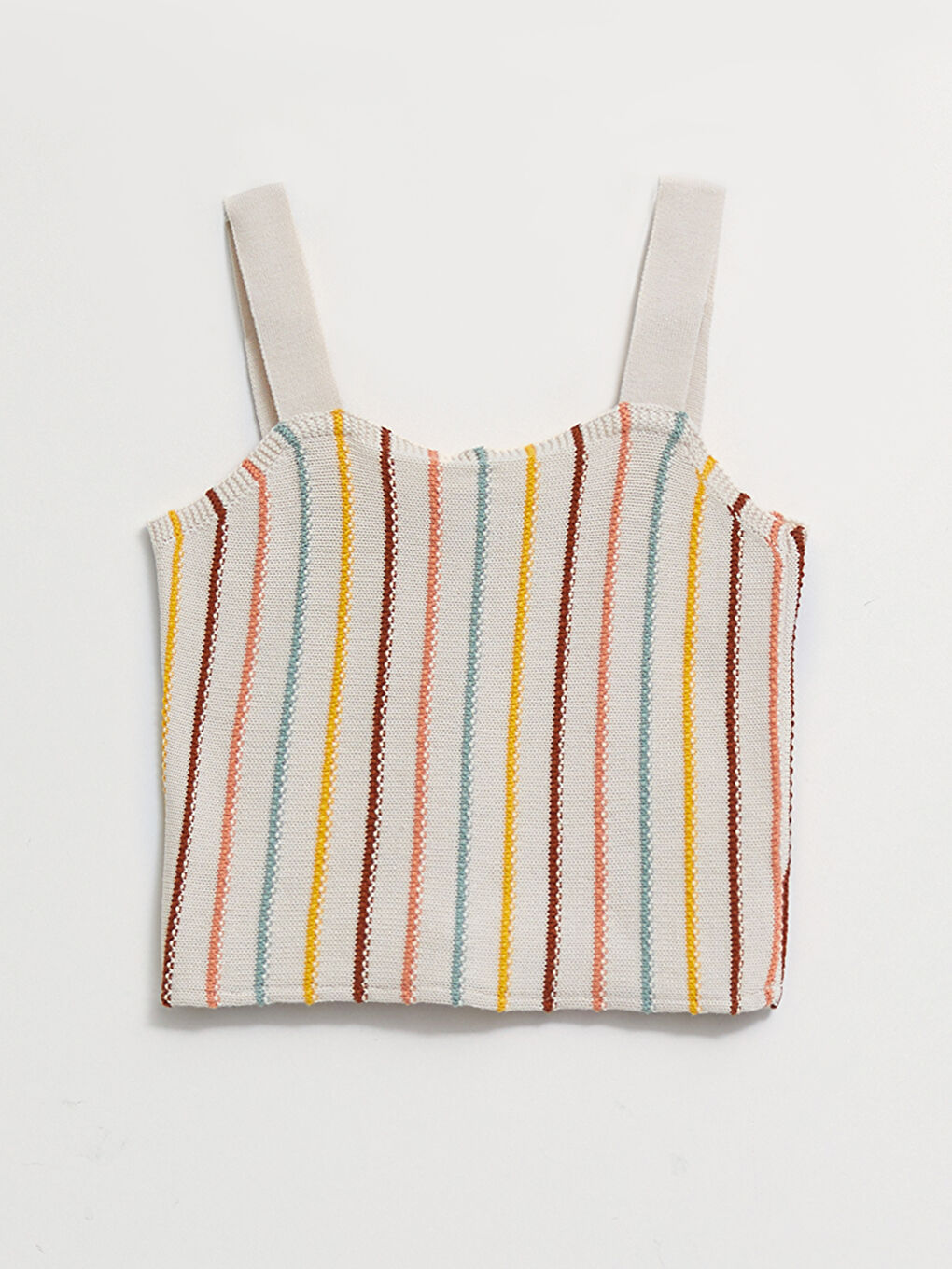 Square Neck Striped Girl Knitwear Blouse