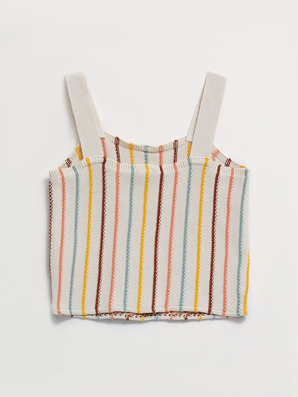 Square Neck Striped Girl Knitwear Blouse-1