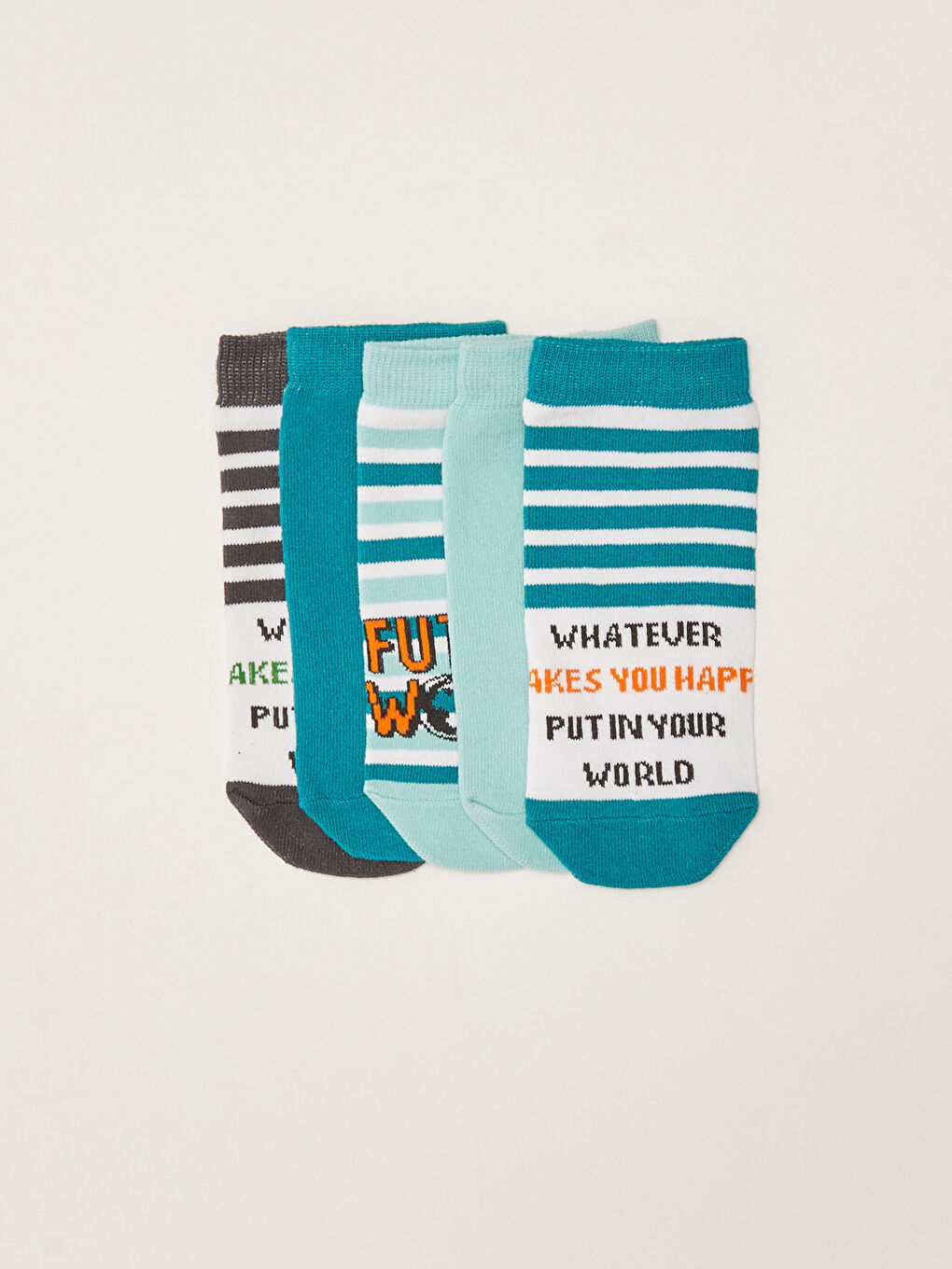 Karışık Desenli Erkek Çocuk Patik Çorap 5'li