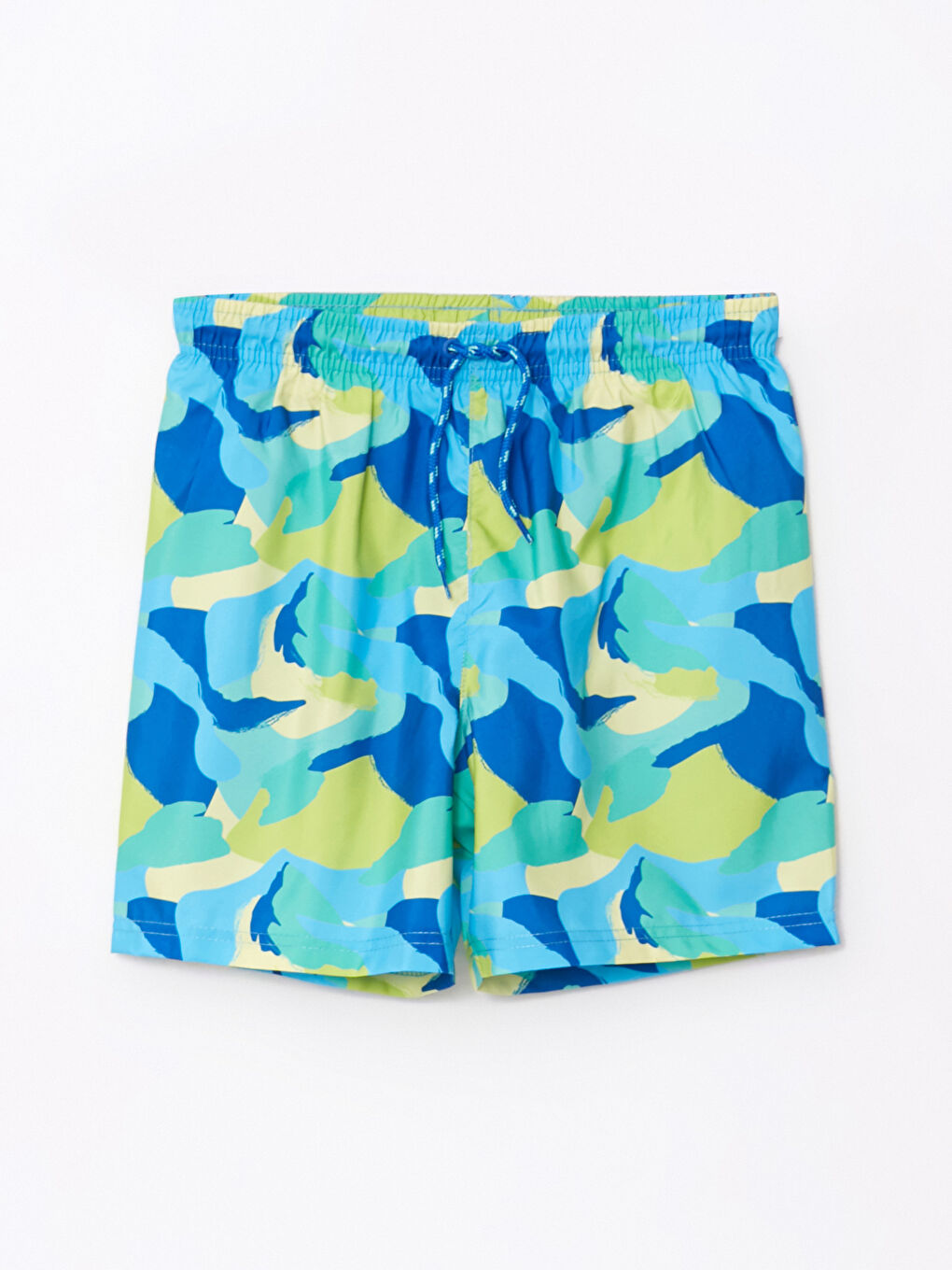 Yeşil Baskılı Hızlı Kuruyan Erkek Çocuk Deniz Şortu