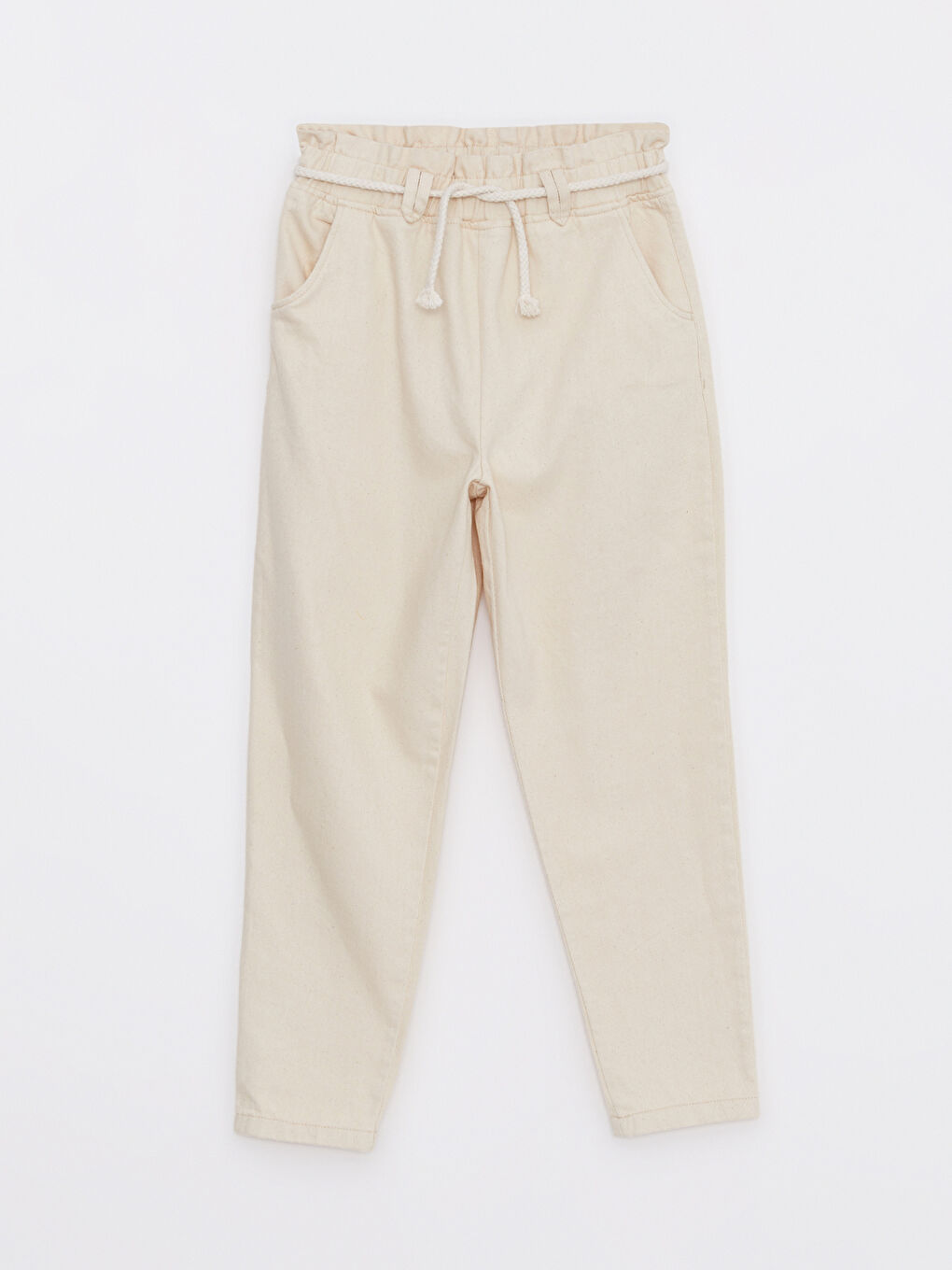 Pantalon Basique en Gabardine à Taille Élastique pour Fille